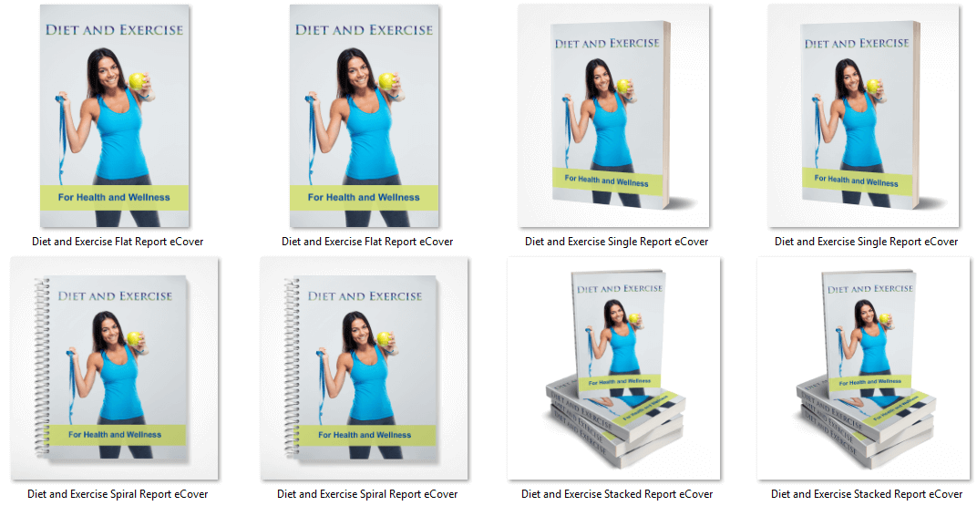 Diet and Exercise PLR eCover Graphics