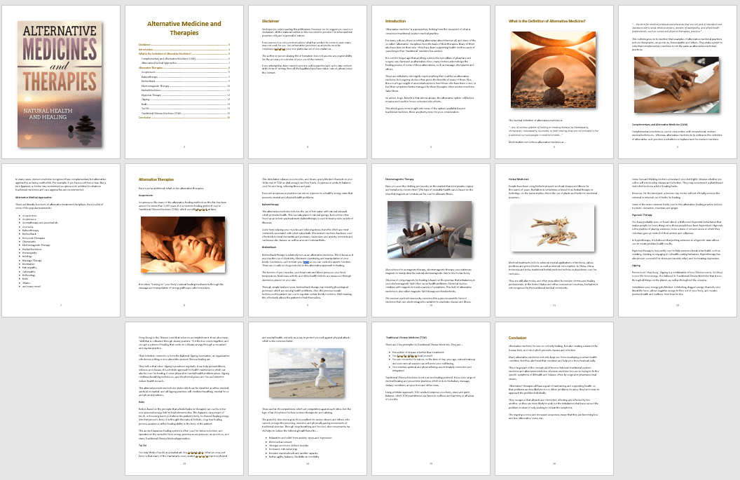 Alternative Medicines and Therapies Report PLR