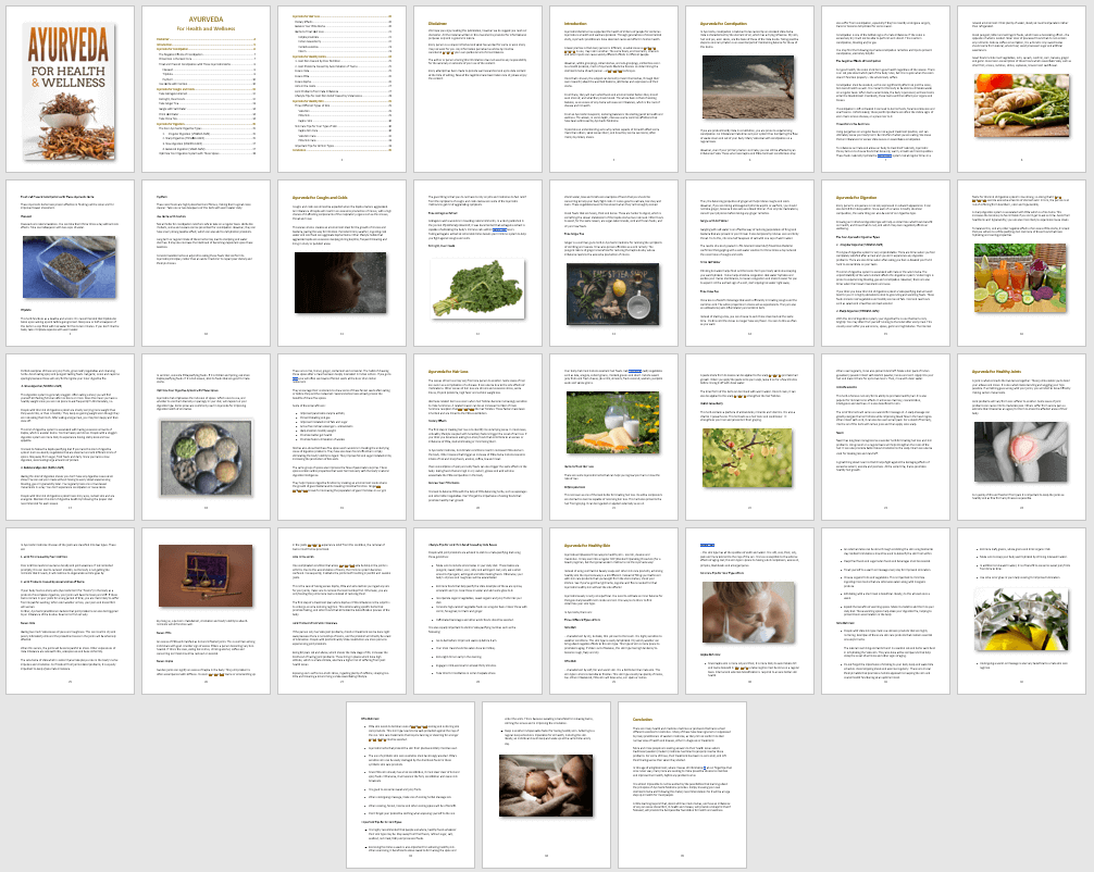 Ayurveda for Health and Wellness eBook PLR