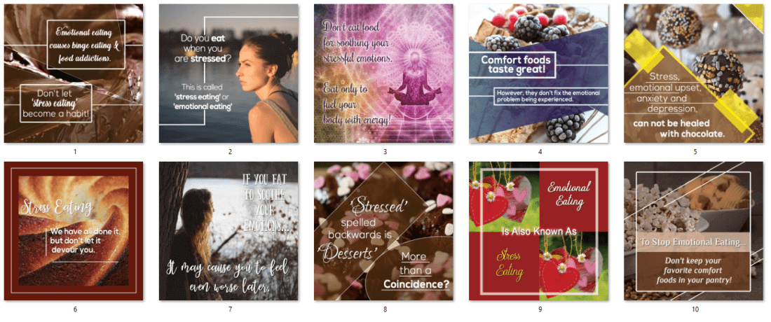 Emotional Eating PLR Bonus Social Posters
