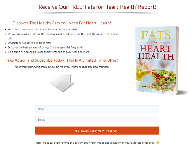 Fats for Heart Health Report Optin Form