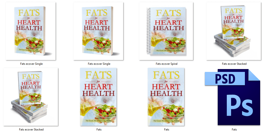 Fats for Heart Health eBook PLR covers