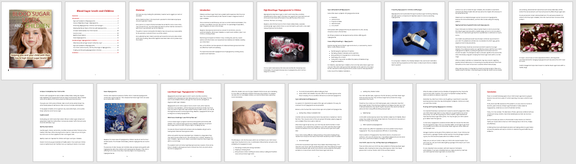 Blood Sugar Levels and Children PLR Report