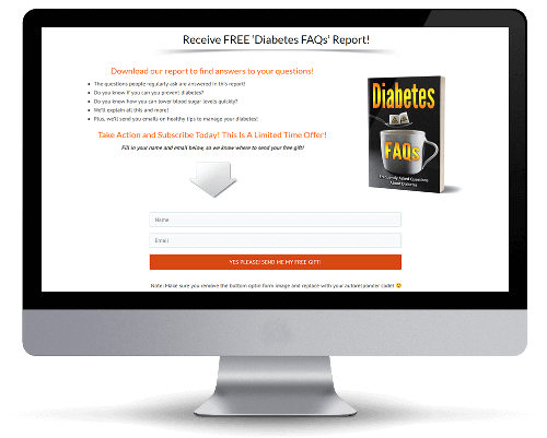 Diabetes FAQs PLR Squeeze Page