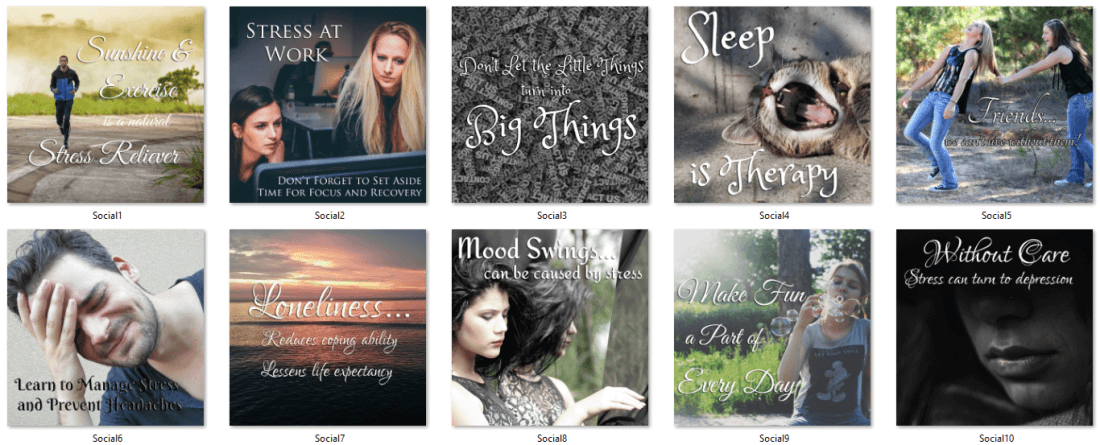 Stress PLR Social Posters