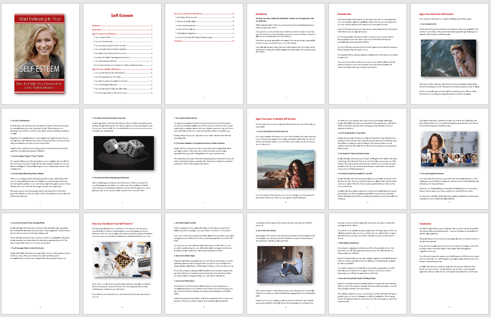 Self Esteem PLR Report