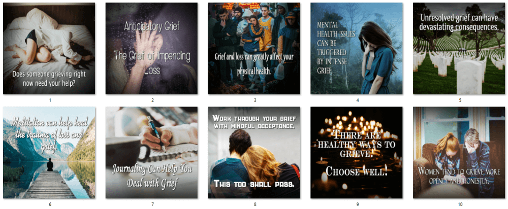 Grief and Loss PLR Social Posters