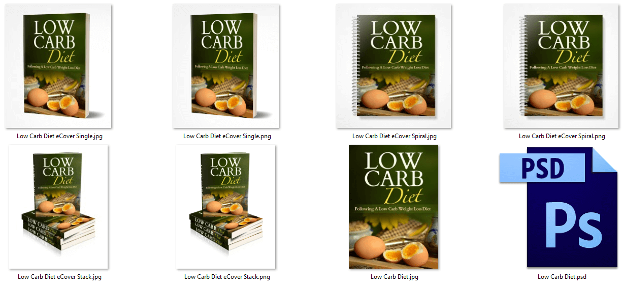 Low Carb Diet PLR eCover Graphics