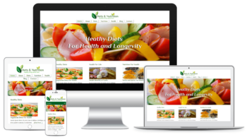 Diets and Nutrition Website Mockup
