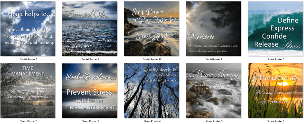 Stress Relief PLR Social Posters