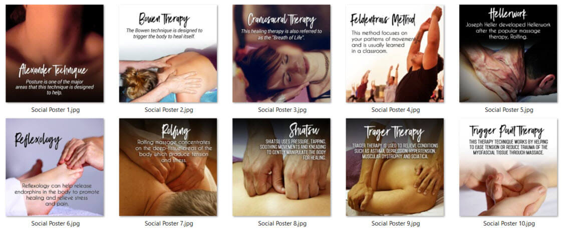 Bodywork Therapies PLR Social Posters