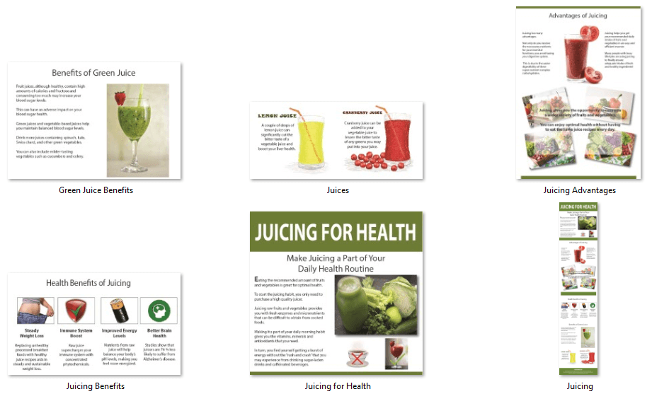 Juicing PLR Infographics