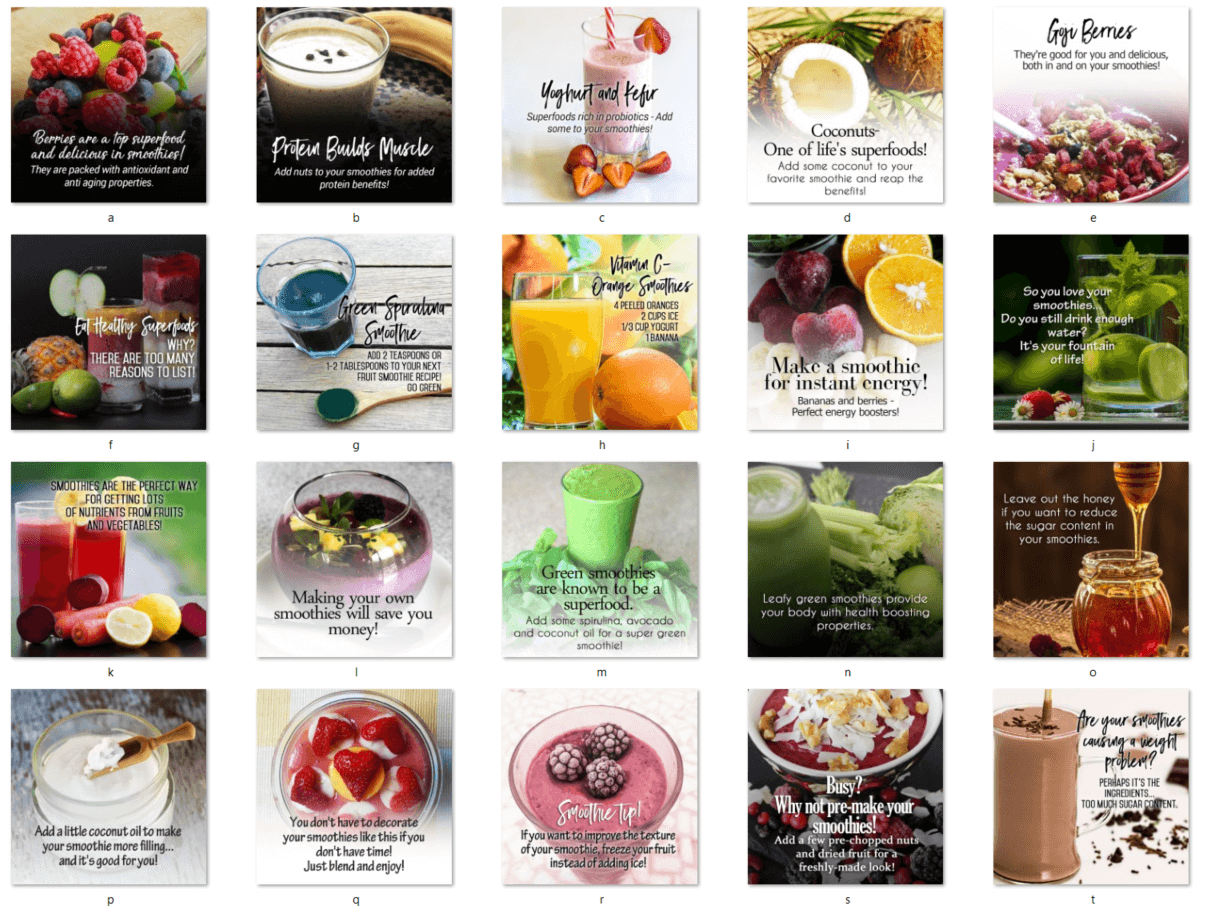 Smoothie and Superfood PLR Social Posters