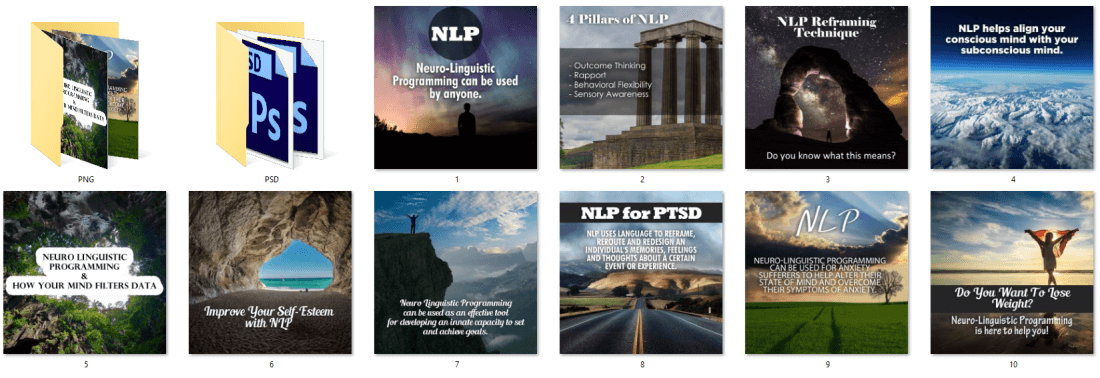 NLP PLR Social Posters - Neuro Linguistic Programming PLR