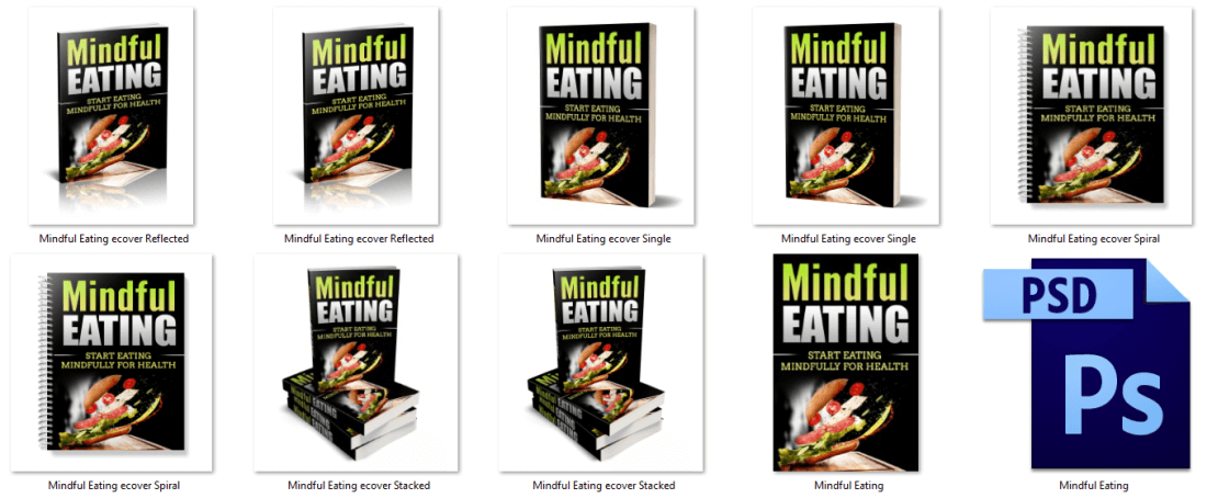 Mindful Eating PLR eBook Cover Graphics