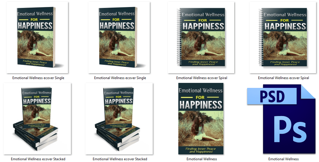 Emotional Wellness for Happiness PLR eBook Covers