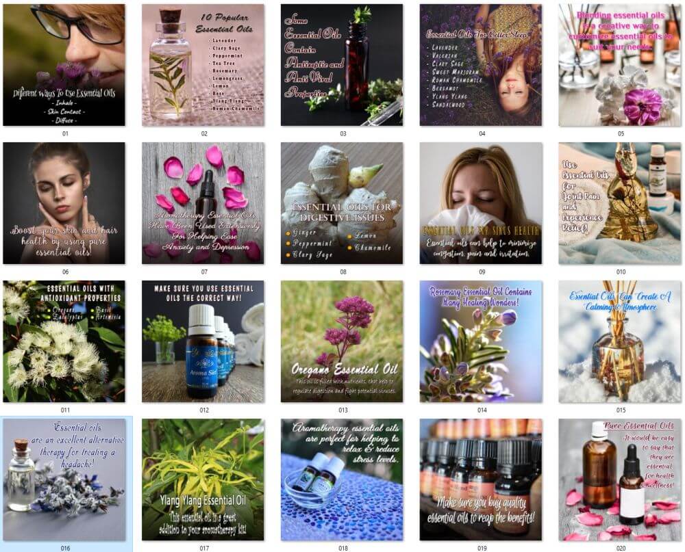 Essential Oils PLR Bonus Social Posters