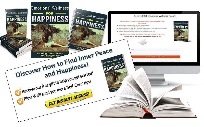 Happiness PLR Squeeze Page and CTA Graphic