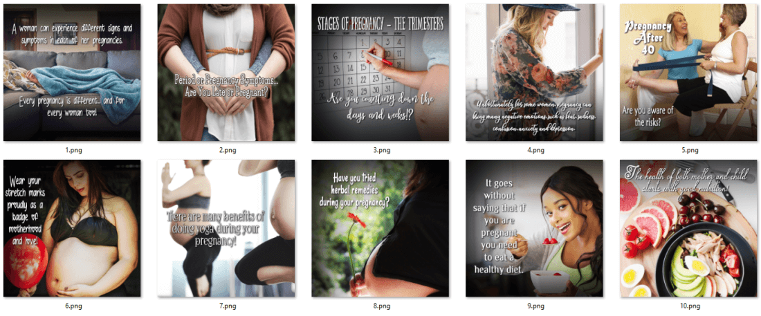 Pregnancy PLR Social Posters