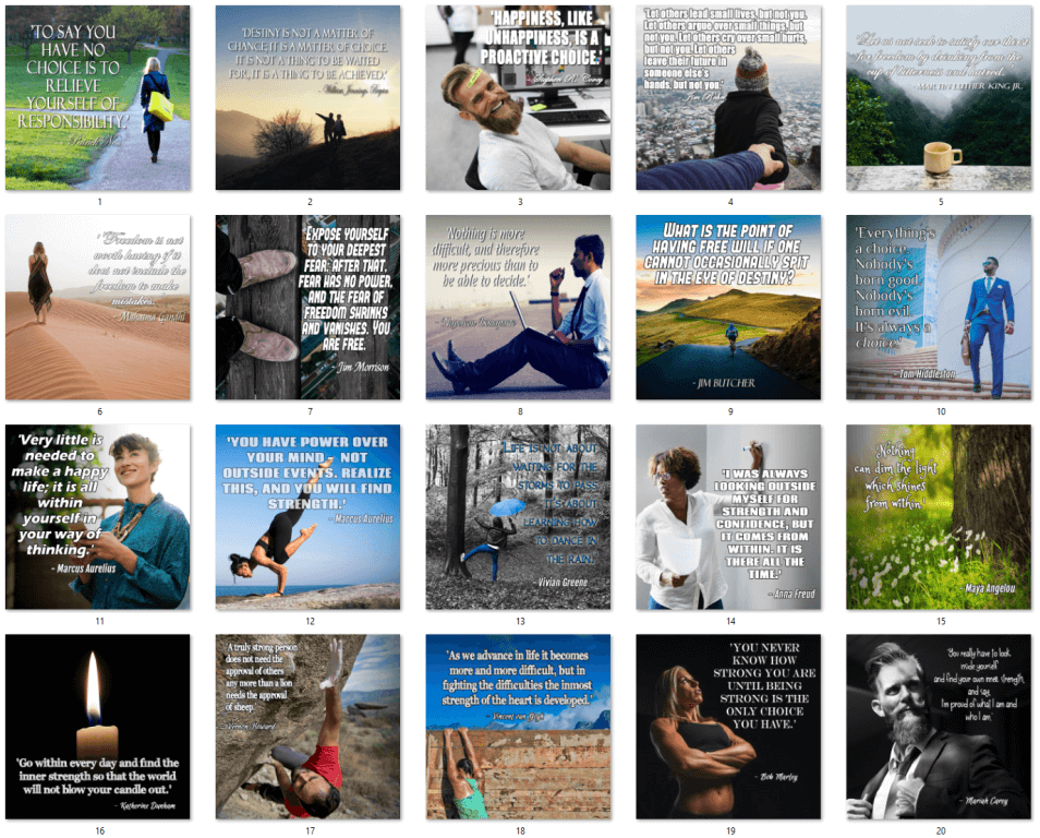 Inspirational Self Help PLR Quote Posters