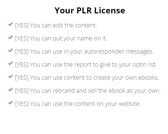 PLR License