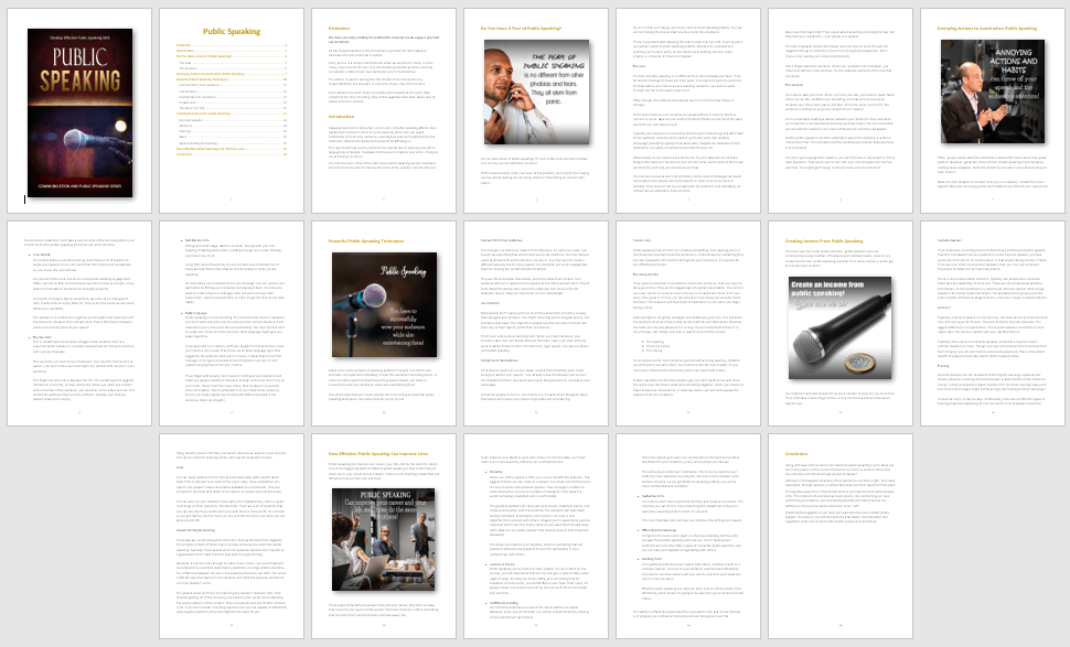 Public Speaking PLR Report
