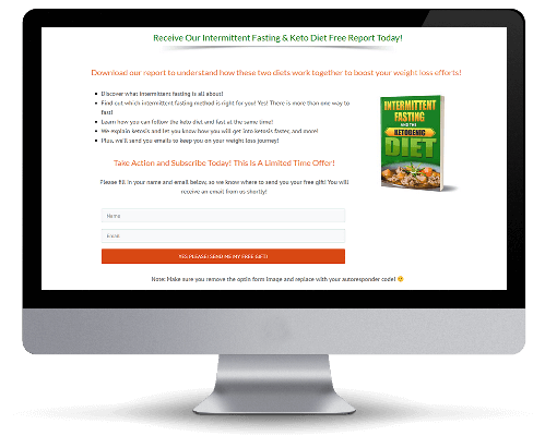 Squeeze Page for Keto Diet PLR Report