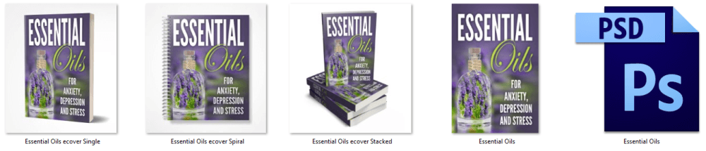 Essential Oils for Anxiety, Depression and Stress PLR Report eCover Graphics