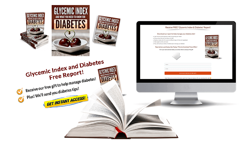 Glycemic Index and Diabetes Squeeze Page and CTA Mockup
