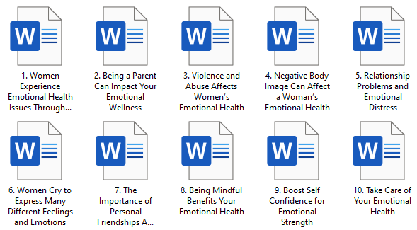 Women's Emotional Health PLR Articles