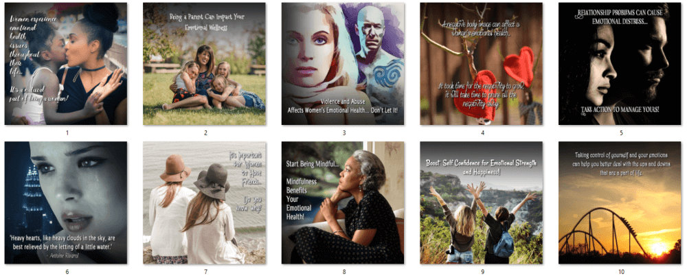 Women's Emotional Health PLR Social Posters