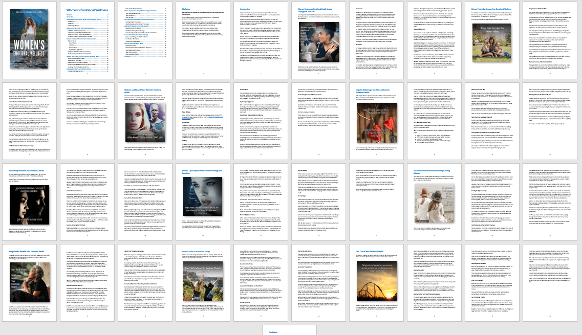Women's Emotional Health PLR eBook Contents