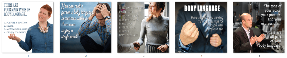 Body Language PLR Social Posters