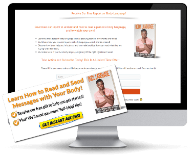 Body Language PLR Squeeze Page and CTA Graphic