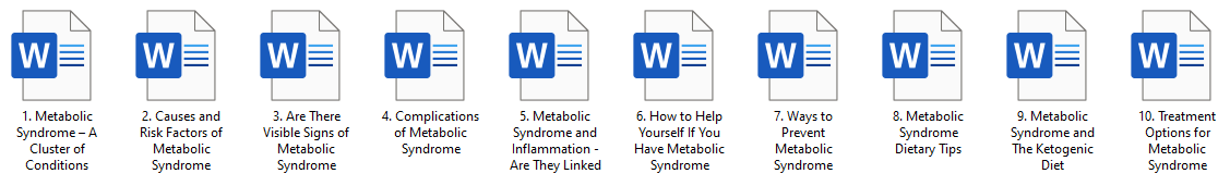 Metabolic Syndrome PLR Articles