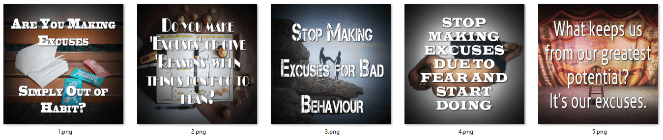 Excuses PLR Social Posters