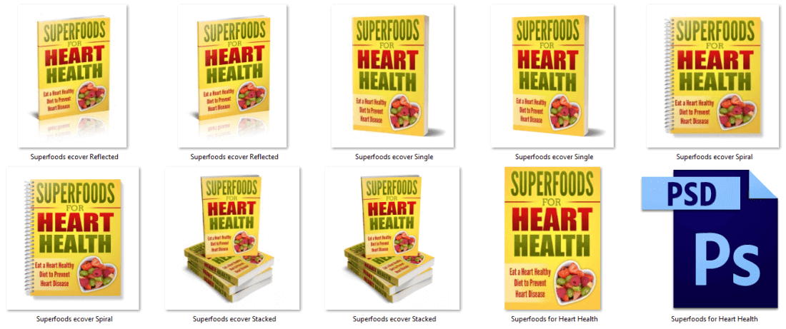 Superfoods for Heart Health PLR eCover graphics