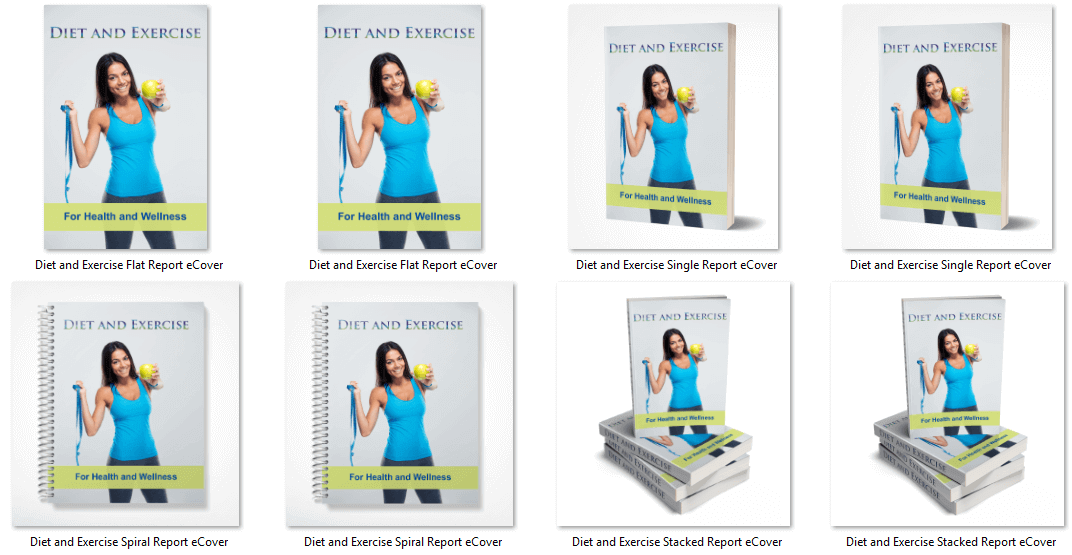 Diet and Exercise PLR report eCover Graphics