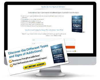 Types & Signs of Addictions PLR Squeeze Page and CTA Graphic
