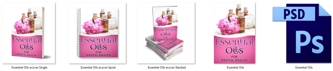 Essential Oils for Mental Health PLR Report eCover Graphics