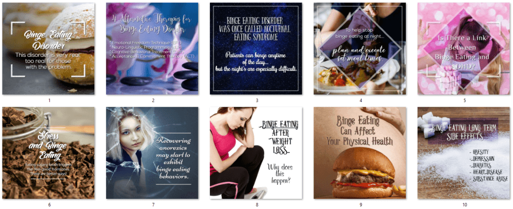 Binge Eating PLR Social Posters