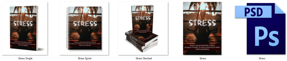 Stress Less for Better Health & Wellness PLR eCover Graphics