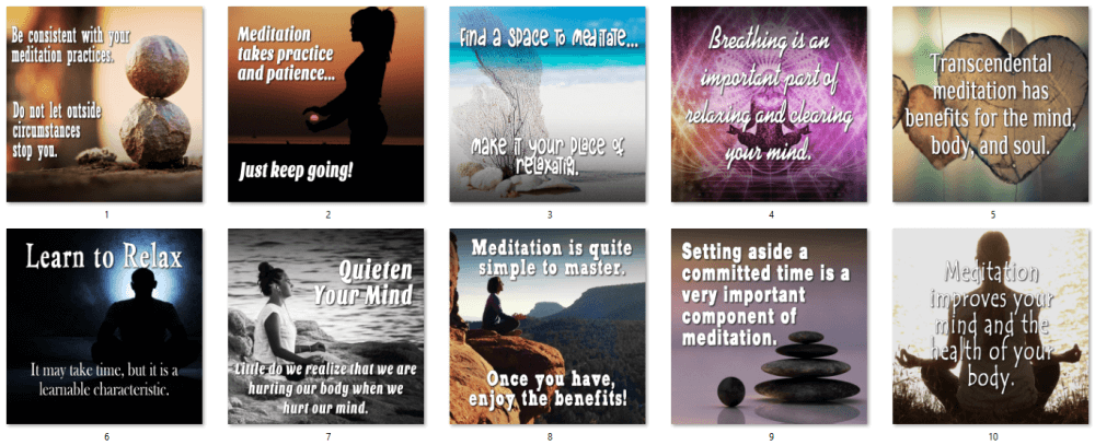 Meditation PLR Social Posters