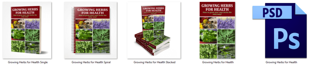 Growing Herbs for Health PLR eBook Cover Graphics