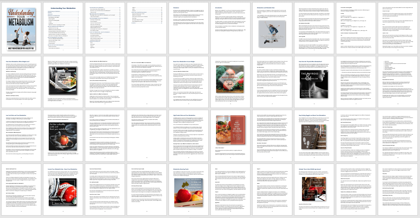 Metabolism PLR eBook Contents