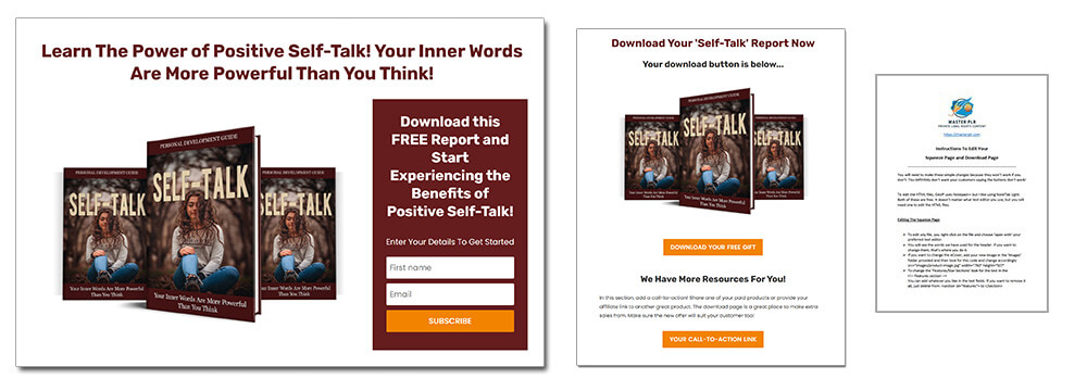 Self-Talk PLR Report Squeeze Page