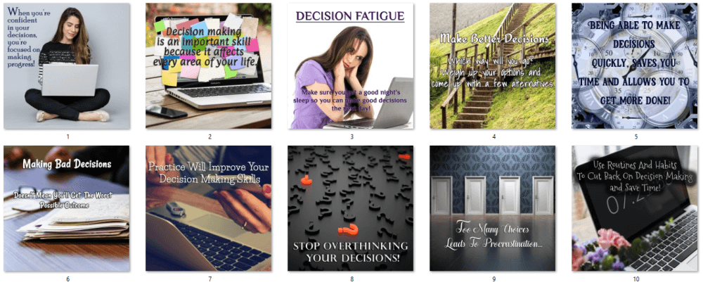 Decision Making PLR Bonus Social Posters