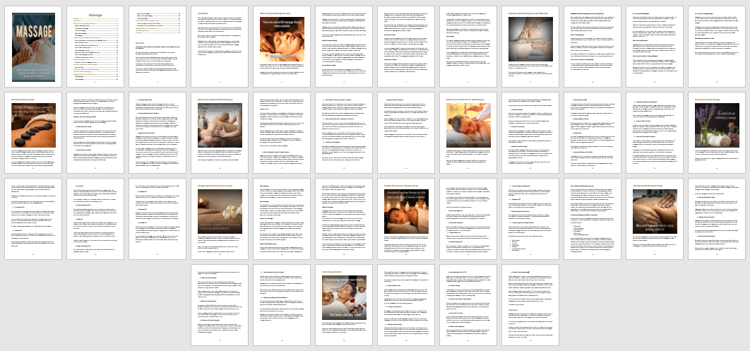 Massage PLR eBook Contents
