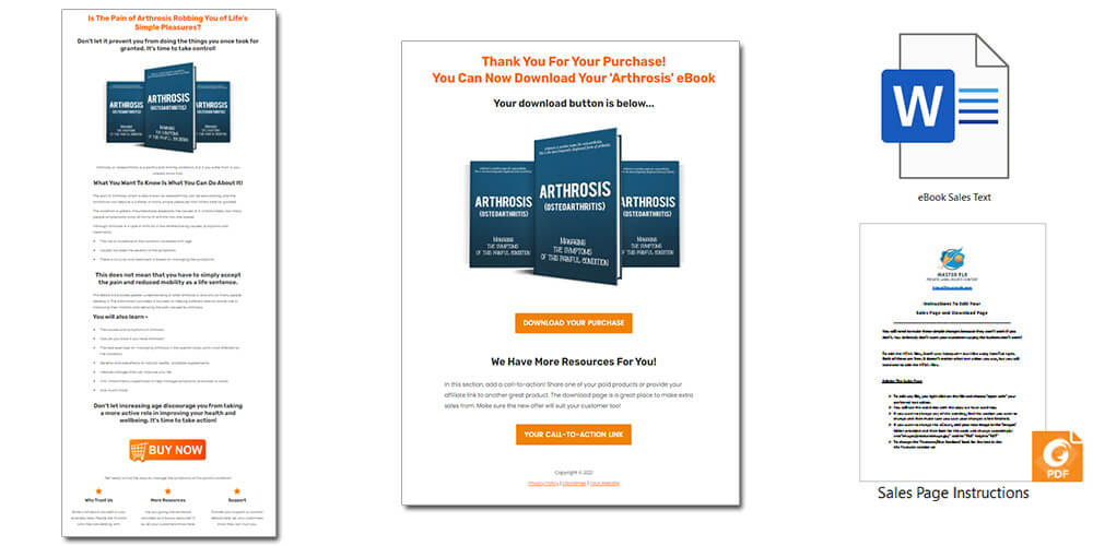 Arthrosis PLR Sales Page and Download Pages