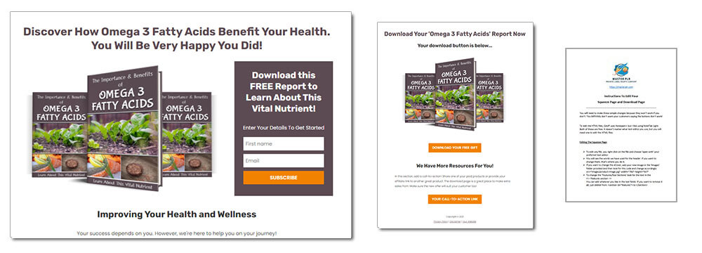 Omega 3 Fatty Acids PLR Squeeze Page